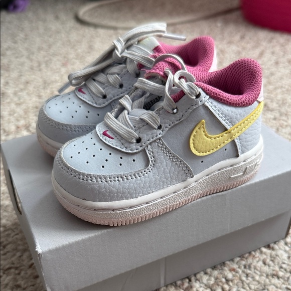 Nike Kids Sneakers - Gray, Yellow, and Pink - Picture 1 of 5
